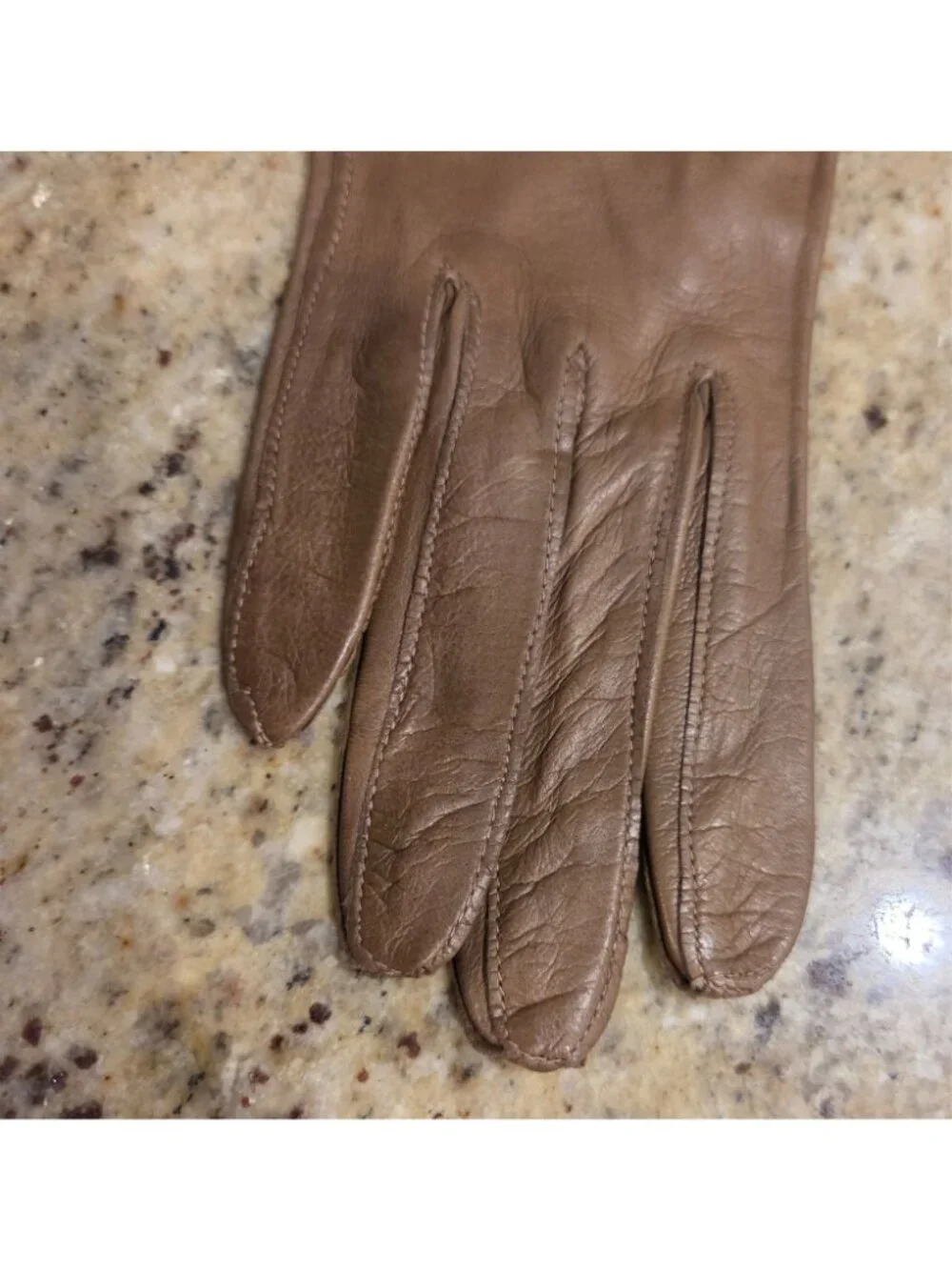 Vintage Womens Size S 6.5 Brown Soft Leather Formal Gloves Italy